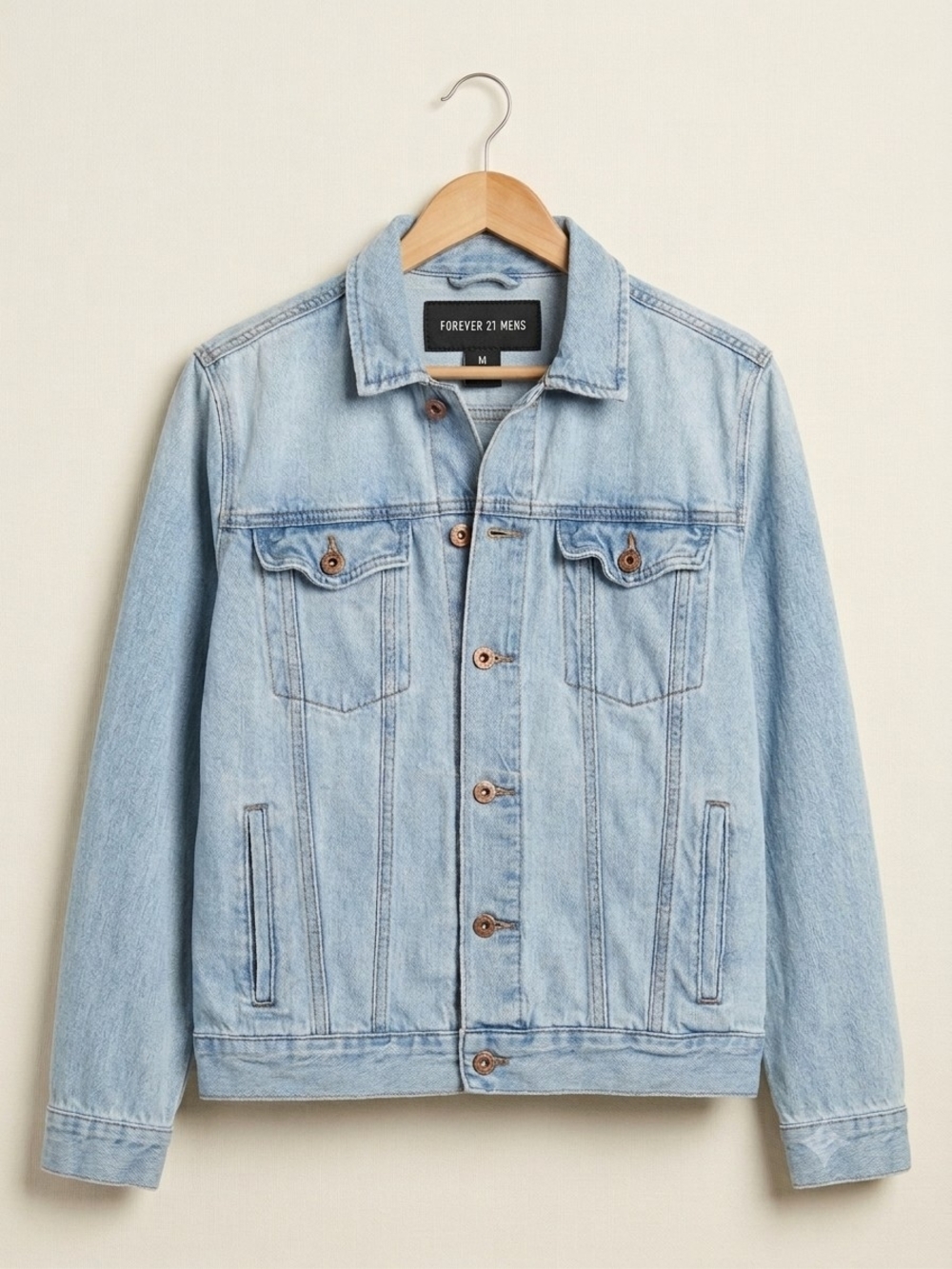 Forever 21 Light Blue Washed Denim Jacket